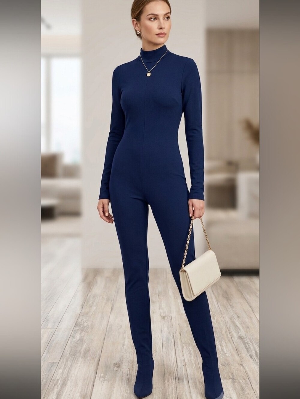 Julianne Bartolotta Navy Blue Ladies Cat Suit Size Medium